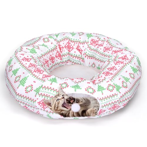 Leyndo 94,4 x 25,4 cm großes Weihnachts-Katzentunnelbett unter dem Weihnachtsbaum mit zentraler Matte für Weihnachtsbaum-Rock, warmes, weiches Katzenrohr in Rotgrün, multifunktionales dekoratives Bett Leyndo 94,4 x 25,4 cm großes Weihnachts-Katzentunnelbett unter dem Weihnachtsbaum mit zentraler Matte für Weihnachtsbaum-Rock, warmes, weiches Katzenrohr in Rotgrün, multifunktionales dekoratives Bett von Leyndo