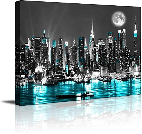 5D DIY Diamant Malerei Set Große Größe Bohren Voll Set Diamond Painting New York Schwarz-Weiß-Stadt GemäLde Erwachsene Mosaik kreuzstich Kristall Strass Stickerei Art Wohnkultur Square drill,50x60cm von Leyola