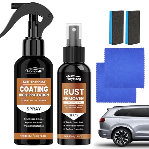 Turbo Shine Nexa,3 In 1 High Protection Quick Car Coating Spray, Autolack-Schnellwachs-Polierspray, Auto-Beschichtungsspray,3 In 1 Car Scratch Remover,For Cars, Metald And Tools (2PCS) von Lezehea
