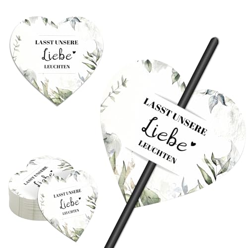 100 Stück Wunderkerzen Etiketten Hochzeitsdeko Für Wunderkerzen Und Knicklichter “Lasst Unsere Liebe Leuchten” Eukalyptus-Herz Karten Hochzeit Schilder Für Hochzeitsfotos & Partys(Weiß) 100 Stück Wunderkerzen Etiketten Hochzeitsdeko Für Wunderkerzen Und Knicklichter “Lasst Unsere Liebe Leuchten” Eukalyptus-Herz Karten Hochzeit Schilder Für Hochzeitsfotos & Partys(Weiß) von Lezehea