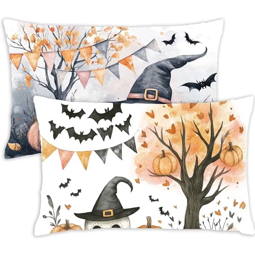 Kopfkissenbezug 30x40 cm Rechteck Kissenbezüge Halloween, Kissenbezug 30 x 40 2er Set Samt Sofakissen Dekokissen Landschaft Doppelseitige Druck Kissenhülle Herbst Deko Wohnzimmer Sofa Geschenke,131-j Kopfkissenbezug 30x40 cm Rechteck Kissenbezüge Halloween, Kissenbezug 30 x 40 2er Set Samt Sofakissen Dekokissen Landschaft Doppelseitige Druck Kissenhülle Herbst Deko Wohnzimmer Sofa Geschenke,131-j von Lezewege
