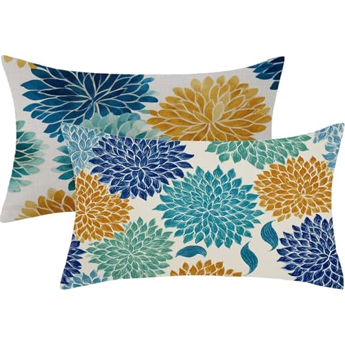 Kopfkissenbezug 50x70 cm Rechteck Kissenbezüge Blaugrün, Kissenbezug 50 x 70 2er Set Leinen Sofakissen Dekokissen Pflanzen Doppelseitige Druck Kissenhülle Herbst Deko Wohnzimmer Sofa Geschenke,447-j Kopfkissenbezug 50x70 cm Rechteck Kissenbezüge Blaugrün, Kissenbezug 50 x 70 2er Set Leinen Sofakissen Dekokissen Pflanzen Doppelseitige Druck Kissenhülle Herbst Deko Wohnzimmer Sofa Geschenke,447-j von Lezewege