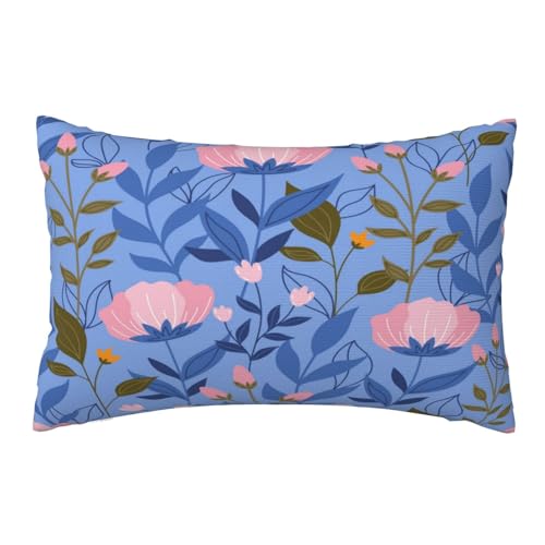 Kissenbezug 30x50cm 2er set Wetterfest Outdoor Kissen Violett Kissenbezüge, Rechteckig Couch Kissen Blume Gartendeko Kissenhülle Herbst Outdoorkissen DekoKissen für Patio Balkon Deko Geschenke,L551 von Leznzen