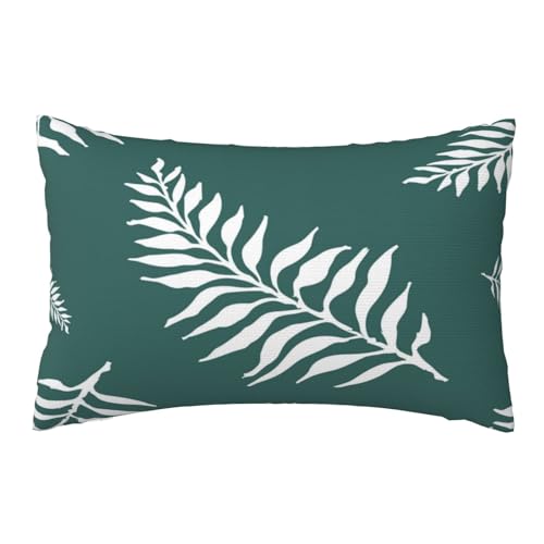 Kissenbezug 40x60cm 2er Set Wetterfest Outdoor Kissen Grün Kissenbezüge, Rechteckig Couch Kissen Pflanzen Gartendeko Kissenhülle Herbst Outdoorkissen DekoKissen für Patio Balkon Deko Geschenke,L669 von Leznzen