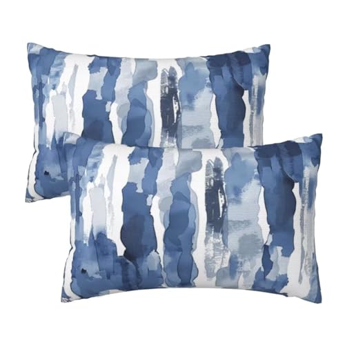 Kissenbezug 50x80 cm 2er Set Herbst Deko Kissen Blau Kunst Kissenbezug, Rechteckig Kissenbezüge, Weicher Sofakissen, Kissenhülle Herbst, Zier Kissen Mit ReißVerschluss, Couch Deko Schlafzimme 20x32 In von Leznzen