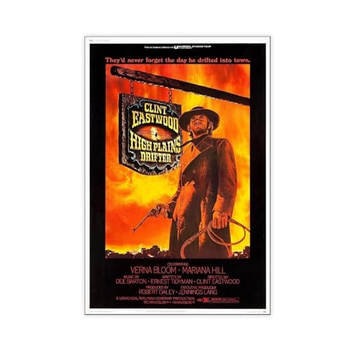 High Plains Drifter (1973) Klassisches Western-Filmposter auf Leinwand, Schlafzimmer, Dekoration, Landschaft, Büro, Raumdekoration, Geschenk, 30 x 45 cm von Lfaser