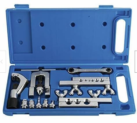 Lfhelper 10-tlg Bördelgerät Bremsleitung mit Rohrabschneider Bremsrohre Expander Rohrreibahle Bördelwerkzeugsatz 1/8-3/4 neu von Lfhelper
