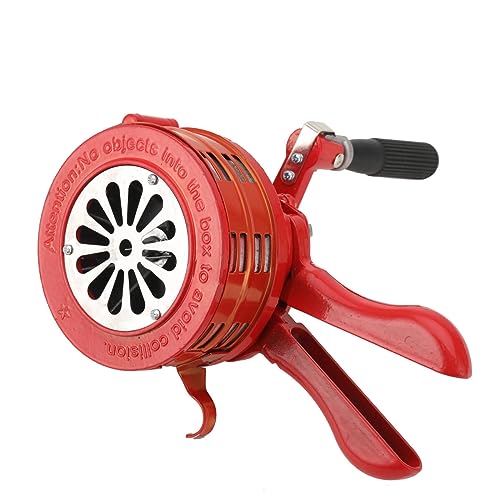 Lfhelper 110 ± 2db Handsirene Aluminiumgehäuse Sirene Alarmsirene Handkurbel Luftangriffssirene, Selbstschutz-Notsirene, Einklappbar betriebenes Sirenenhorn für Industrie, Bauwesen, Fabriken Rot von Lfhelper