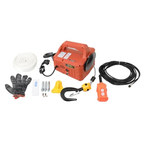 Lfhelper 3-in-1 Tragbar 1500W Elektrische Seilwinde Motorwinde Seilhebezug Haushalt 5M/min Elektro Seilzug Winde Hebezeuge mit Fernbedienung 7.6m/25ft Maximale Hubhöhe von Lfhelper