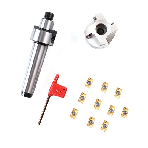 Lfhelper 400R-50-22 Planfräser MT3-FMB22-M12 Halter CNC-Fräs-Schneidsatz Lather Schaftfräser 10 APMT1604 CNC-Wendeplatten zum Plattenschneiden Schwer Fräsen von Lfhelper