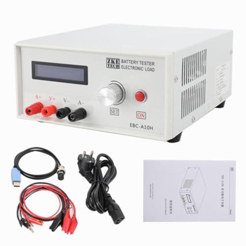 Lfhelper Batterie Kapazitätstester EBC-A10H Elektronische Last Batteriekapazität Tester 5A Ladung 20A Entladung mit 2 Kabelklemme, LCD Electronic Load Battery Capacity Tester von Lfhelper
