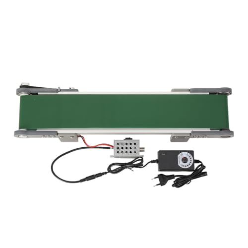 Lfhelper Desktop Förderband 500x80mm Transportband DC 12V Mini Bandförderer mit Drehzahlregler 0-167RPM Automatische Förderanlage Band Max. 11LBS Mini Cargo Lane für Verpackungsfabrik Produktionslinie von Lfhelper