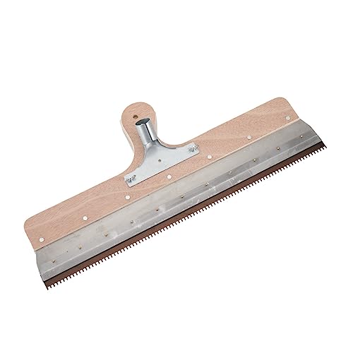 Lfhelper Großflächenrakel Stehrakel Flächenspachtel Rakel Ausgleichsmasse 560mm Trapezzahnung Zahnrakel Holzgriff gezahnt mit Steckvorrichtung Selbstnivellierende Zahnharke Schaber für Kunststoffböden von Lfhelper