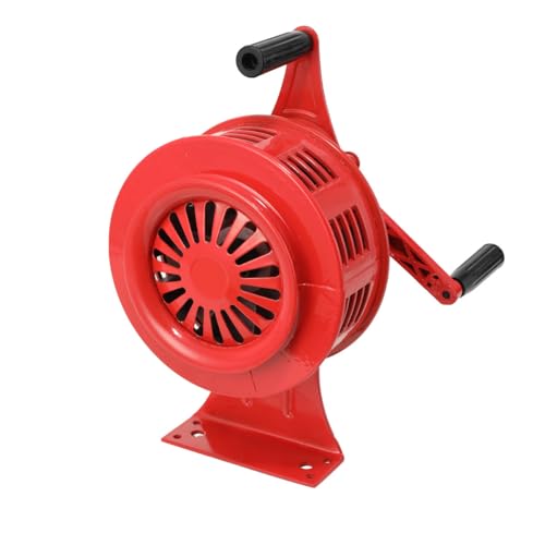 Lfhelper Handsirene Handkurbel Alarmsirene Sirene Tragbar Handkurbel-Alarm 120dB Manuell Bedienter Luftangriffshorn/Alarm SY-200A Handsirene für Fabriken Schulen Küstenwachen mit Basis, Rot von Lfhelper