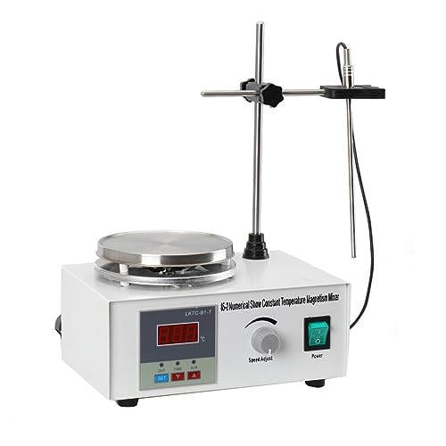 Lfhelper Labor Magnetrührer mit Heizplatte Magnetic Stirrer Mixer 0-2000 RPM Digital Magnetrührer Magnetmischer mit LED Temperaturanzeige Rührwerk 200W 1L für Labor/Home Küchenrührer von Lfhelper