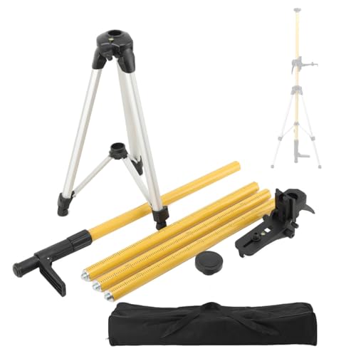 Lfhelper Laser Teleskopstange 3m/9.8ft Lasermontagestange mit Stativ für Rotationslaser und Linienlaser Einstellbare Halterung Teleskop-Stützstange mit 1/4-20 Außengewinde und 5/8-11 Gewindeadapter von Lfhelper