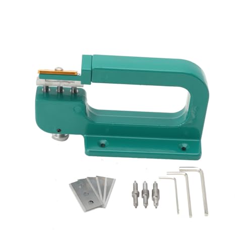 Lfhelper Leder Skiver Peeler Splitter, Ledersplitter, Lederhandwerk Edge Skiving Tool, Aluminium Leder Splitter Schälschäler Maschine, doppelseitige/dreilochige Industrieklinge, ledergegerbtes Leder von Lfhelper