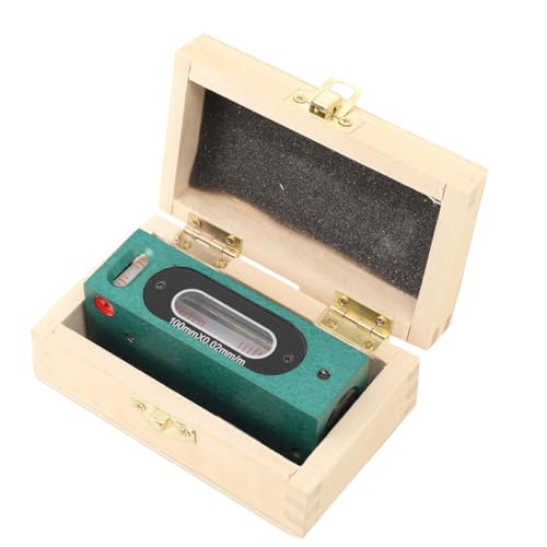 Lfhelper Maschinenwasserwaage 100 mm Präzisions-Wasserwaage 0,02 mm/m Genauigkeit Wasserwaage Bar Level Messwerkzeug mit Holzkoffer Horizontal Leveling Messgerät für Überprüfung Geradheit von Geräten von Lfhelper