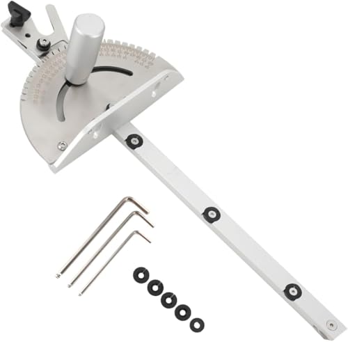 Lfhelper Präzisions-Holzbearbeitungswerkzeug Gehrungslehre 0-60 Grad Abgewinkelten Gehrungslehre mit Einstellbarem Flip Stop Miter Gauge Box Joint Jig Kit für Tischsäge, Sägezubehör Holzbearbeitung von Lfhelper