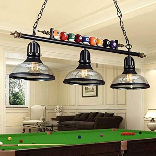 Lfoute Pendelleuchte Billard Kronleuchter E27 Retro Industriell Hängelampe Lampenschirm aus Glas Billardtisch Pendellampe Restaurant Bar Club Schlafzimmer Esszimmer Beleuchtung Dekor 3 Leuchter von Lfoute