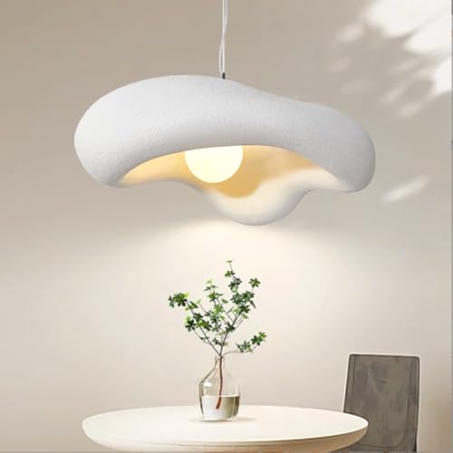 Moderne Wabi-Sabi Pendelleuchte Kreative Blumen Hängeleuchte Polystyrol Pendellampe E27 Esstischlampe Höhenverstellbar Nordisch Stil Für Schlafzimmer Wohnzimmer Esszimmer Küche Hängelampe Weiß,40cm von Lfoute