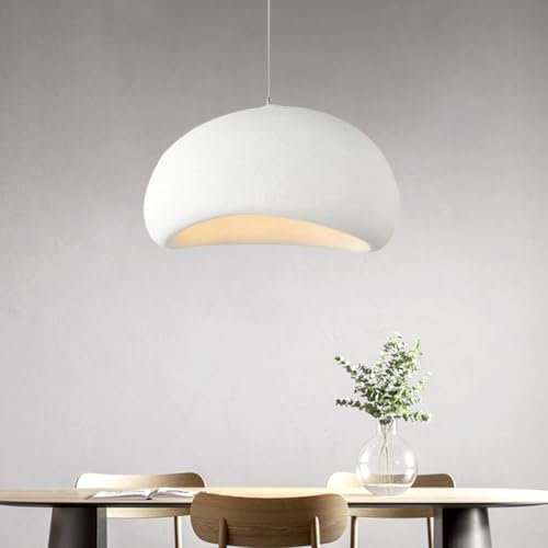 Wabi-sabi Pendelleuchte E27 Modern Pendellampe Esstisch Hängeleuchte Lampenschirm Aus Steinimitat Vogelnest-Form Kreativ Kronleuchter Für Schlafzimmer Wohnzimmer Esszimmer Küche Insel Flur Weiß(30cm) von Lfoute