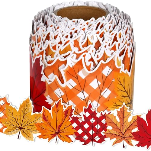 32.8ft Thanksgiving Leaf Border Tric Sticker Für Tafelbretter Brettern Dekoration Bulletin Board Borders Trim Aufkleber Thanksgiving Bulletin Board Grenze von LfrXtra