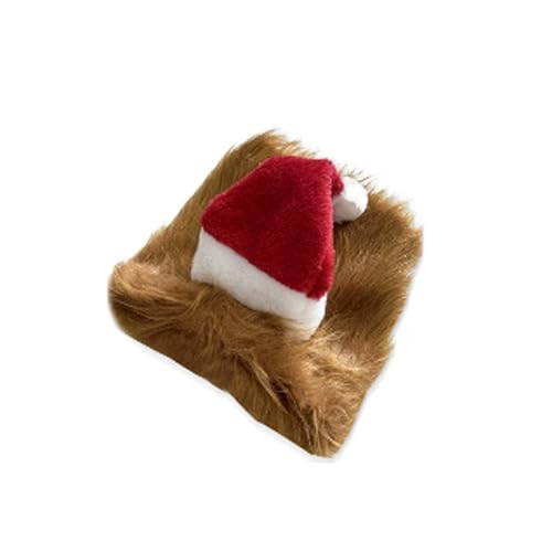 Hunde Löwen Perücken Weihnachtsmütze Mit Bart Haustier Kostüm Feier Hunde Weihnachtsfeier Outfit von LfrXtra