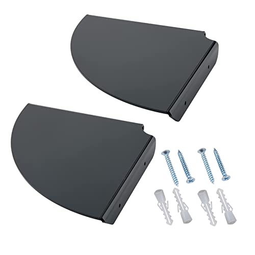 LfrXtra 2 Stück 21 x 21 x 3 cm, schwebende Eckregale, Wandmontage, schwarz von LfrXtra