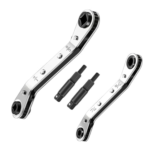 LfrXtra Home,Service Wrench Refrigeration Wrench with 2Pcs Hexagon Bit Adapter for Air Conditioning Refrigeration Tool Equipment Repa von LfrXtra