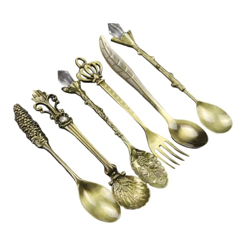 Zinkkaffeelöffel Set 6-teilige Antike Rührende Utensilien Für Cocktails & Dessert Spülmaschine Safe Ergonomische Cocktails Mischen Löffel von LfrXtra