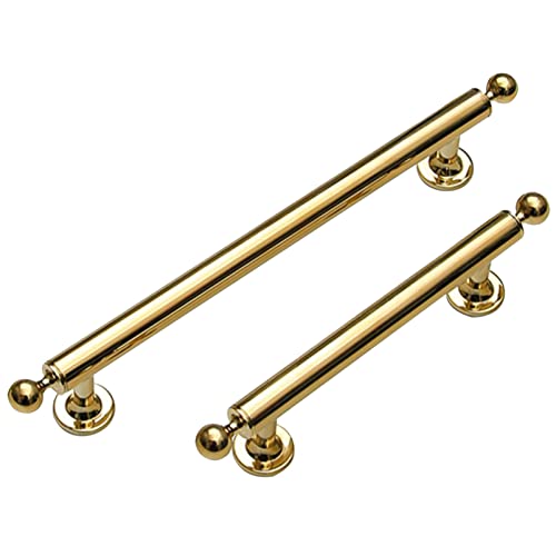 Lframa606 Massiver Messing Schrankgriffe Küchengriffe Vintage Möbelgriff 64mm-320mm Gold Schrank Griffe Chic Schubladen Griffe 2 Stück (160mm/6.3in,Bright Gold) von Lframa606