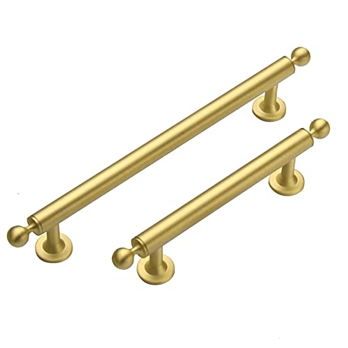 Lframa606 Massiver Messing Schrankgriffe Küchengriffe Vintage Möbelgriff 64mm-320mm Gold Schrank Griffe Chic Schubladen Griffe 2 Stück (160mm/6.3in,Gold) von Lframa606