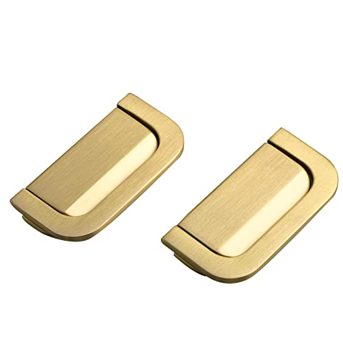 Lframa606 Schrankgriffe Massiver Messing Schubladengriff Gold Möbelgriffe Vintage Lochabstand Antikbeschlag Griffefür Schlafzimmer Badezimmer Küchenschränke Küche 60mm-80mm (65mm/2.6in) von Lframa606
