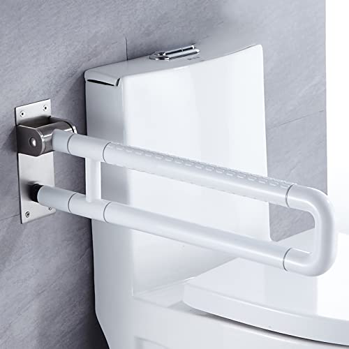 SZLXJMFL WC Safe Haltegriff,Sicherheits Aufstehhilfe Toiletten Hochklappbar Wandmontage für Schwangere Bad Stützklappgriff Aus Stahl Stützgriff 60cm/70cm/75cm (70cm,Weiß) von Lframa606