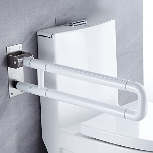 WC Safe Haltegriff,Sicherheits Aufstehhilfe Toiletten Hochklappbar Wandmontage für Schwangere Bad Stützklappgriff Aus Stahl Stützgriff 60cm/70cm/75cm (70cm,Weiß) von Lframa606