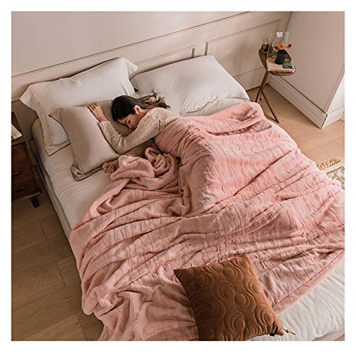 Lgan Wolldecken Flauschig Flanell, Kuscheldecke Flauschige Groß Decke, Weich Fleecedecke In Wohnzimme, Warm Sofadecke (Color : Pink, Size : 150x200cm) von Lgan