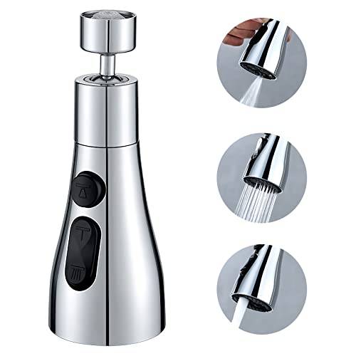 LgowithU Küche Wasserhahn Sprühkopf, 360 ° Swivel Wasserhahn Sprayer Aerator Extender Attachment mit 3 Modi, Ersatz Wasserhahn Bubbler Kopf Luftsprudler für Küchenspüle, G1/2 LgowithU Küche Wasserhahn Sprühkopf, 360 ° Swivel Wasserhahn Sprayer Aerator Extender Attachment mit 3 Modi, Ersatz Wasserhahn Bubbler Kopf Luftsprudler für Küchenspüle, G1/2 von LgowithU