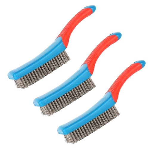 3 Stück Drahtbürsten Edelstahl, Robuste Reinigungsbürsten mit Gummiertem Griff, Edelstahlbürste für die Reinigung von Schweißschlacken und Rost, Reinigung Grill Rost Ölflecken Malen Staub 3 Stück Drahtbürsten Edelstahl, Robuste Reinigungsbürsten mit Gummiertem Griff, Edelstahlbürste für die Reinigung von Schweißschlacken und Rost, Reinigung Grill Rost Ölflecken Malen Staub von Lguaquanx