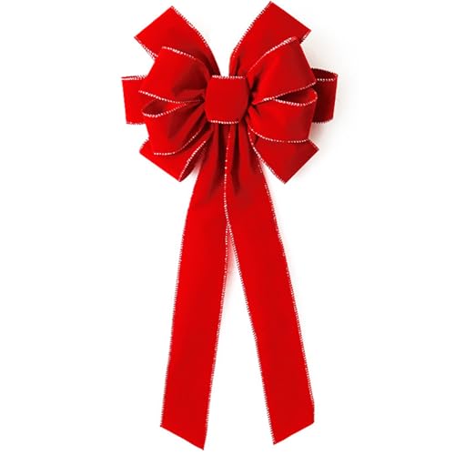 Lguaquanx Große Weihnachtsschleife, 60 cm x 26 cm Weihnachten Rote Schleife, Samtschleife Große Schleife, Weihnachten Kranz Bogen Dekoschleife für Weihnachtsbaum Kamin Haustürdekoration Lguaquanx Große Weihnachtsschleife, 60 cm x 26 cm Weihnachten Rote Schleife, Samtschleife Große Schleife, Weihnachten Kranz Bogen Dekoschleife für Weihnachtsbaum Kamin Haustürdekoration von Lguaquanx