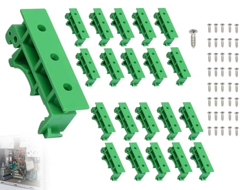Lhbwhiz 20 Stück(10 Sätze) Hutschienen Adapter Set,Leiterplatte Installation Halter,PCB DIN Schiene Installationadapter,Installationhalterung Halter-Clip mit 40 Schrauben,für 35mm hutschienenhalter von Lhbwhiz