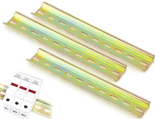 Lhbwhiz 3 Stück DIN Schiene,Hutschiene Reihenklemmen,Metall Steckdose Installationschiene,hochwertigem Wandschiene Hängeschrank Kabelrinne,für Verteilerschrank Schaltschrank Einbau(20 * 3.5 * 0.75cm) von Lhbwhiz