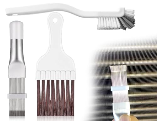 Lhbwhiz 3 Stück Kondensator Reinigung Kamm Set,Klimaanlage Lamellen Edelstahl Flosse Bürste,Fin Verdampfer Kühler Reparatur Werkzeug,Spule Whisk Pinsel, Klimaanlage Kondensator Flosse Kamm von Lhbwhiz