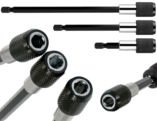 Lhbwhiz 3 Stück Schnellwechsel Bithalter,1/4 hex-shank Verlängerung,Steckschlüssel bit Adapter,Sechskantschaft Bohrfutter Halter,für Bohrer und Handtreiber(60/100/150mm) von Lhbwhiz