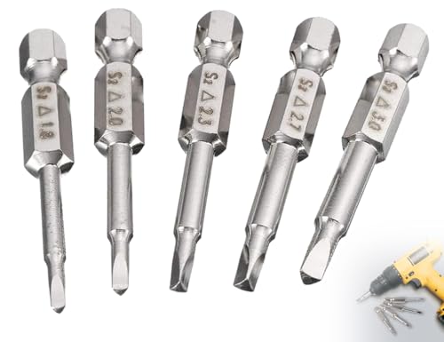 Lhbwhiz 5 Stück Dreieck Bit Schraubendreher Set,Sechskant Elektrischer Schraubenzieher,1/4 zoll S2 Stahl Magnetischer Kopf Schaft,Dreieck-Bohrer Hardware Tool(1.8/2/2.3/2.7/3 * 50mm) von Lhbwhiz
