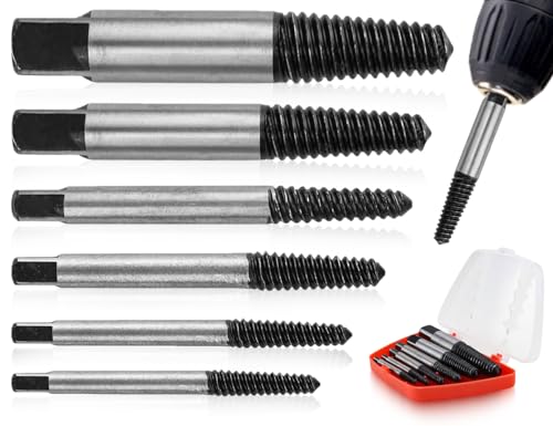 Lhbwhiz 6 Stück Schraubenausdreher Set,einfach und schnell Linksausdreher,Profi Screw Extractor Kit,Easy Out Bolzenausdreher,für Beschädigte Schrauben,Rohre von Lhbwhiz