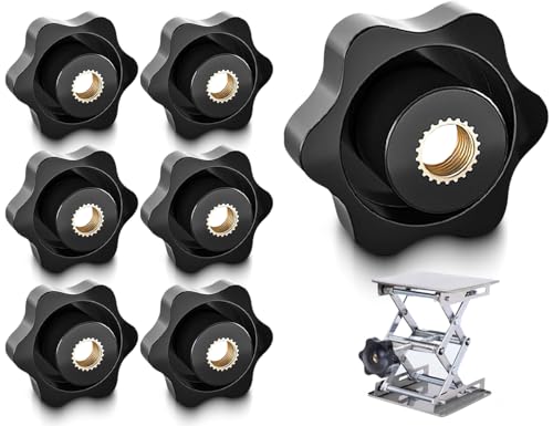 Lhbwhiz 6 Stück Sterngriffmutter M6,MessingInnengewinde Rändelschraube,M6 Screw-on-Typ flügelmutter,Gerändelt Gewinde,rändelmutter,sterngriffschraube Durchmesser 32mm,Sternschraube,für Maschinen,Möbel von Lhbwhiz