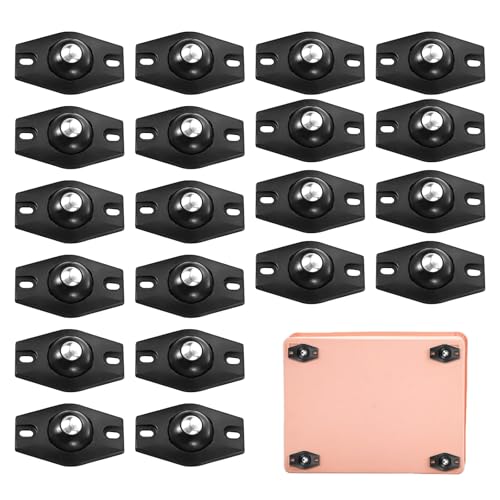 20 Stück Kugelrollen Schwerlast Möbelrollen Klein, Möbelrollen Klein, Kugelrollen, Möbelrollen Flach, Kugelrollen für Möbel, Selbstklebendes Mini-Universalrad, für Flightcases, Werkzeugkisten von Lhdfyqt