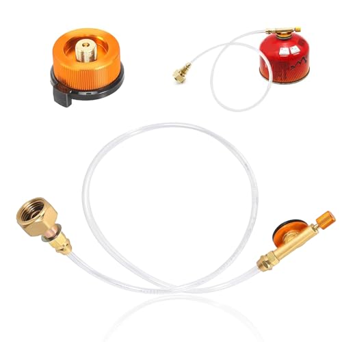 Gaskartuschen Adapter Set, Gasschlauch Gasflaschenadapter, Aussen Gasherd Camping Ventilkartuschen, für LPG, Campingofen des Flachzylinders von Lhdfyqt