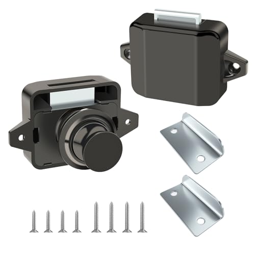 Lhdfyqt 2 Stück Cabinet Push Button Lock, Push Button Catch Door Lock Metal, Verriegelung Schubladen Druckschloss, Schlüsselloses Druckknopfschloss, für Wohnmobile, Yachten Lhdfyqt 2 Stück Cabinet Push Button Lock, Push Button Catch Door Lock Metal, Verriegelung Schubladen Druckschloss, Schlüsselloses Druckknopfschloss, für Wohnmobile, Yachten von Lhdfyqt